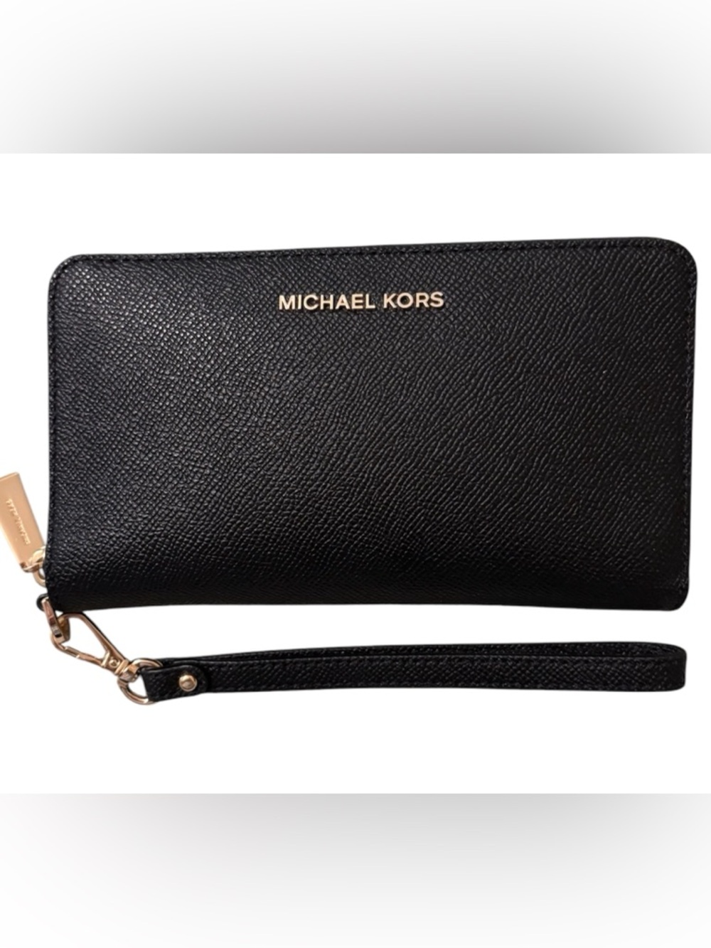 Michael Kors black leather phone wallet NWT